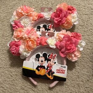 Bundle of two Minnie Mouse floral crown ears! Super cute for a Disney trip. NWT